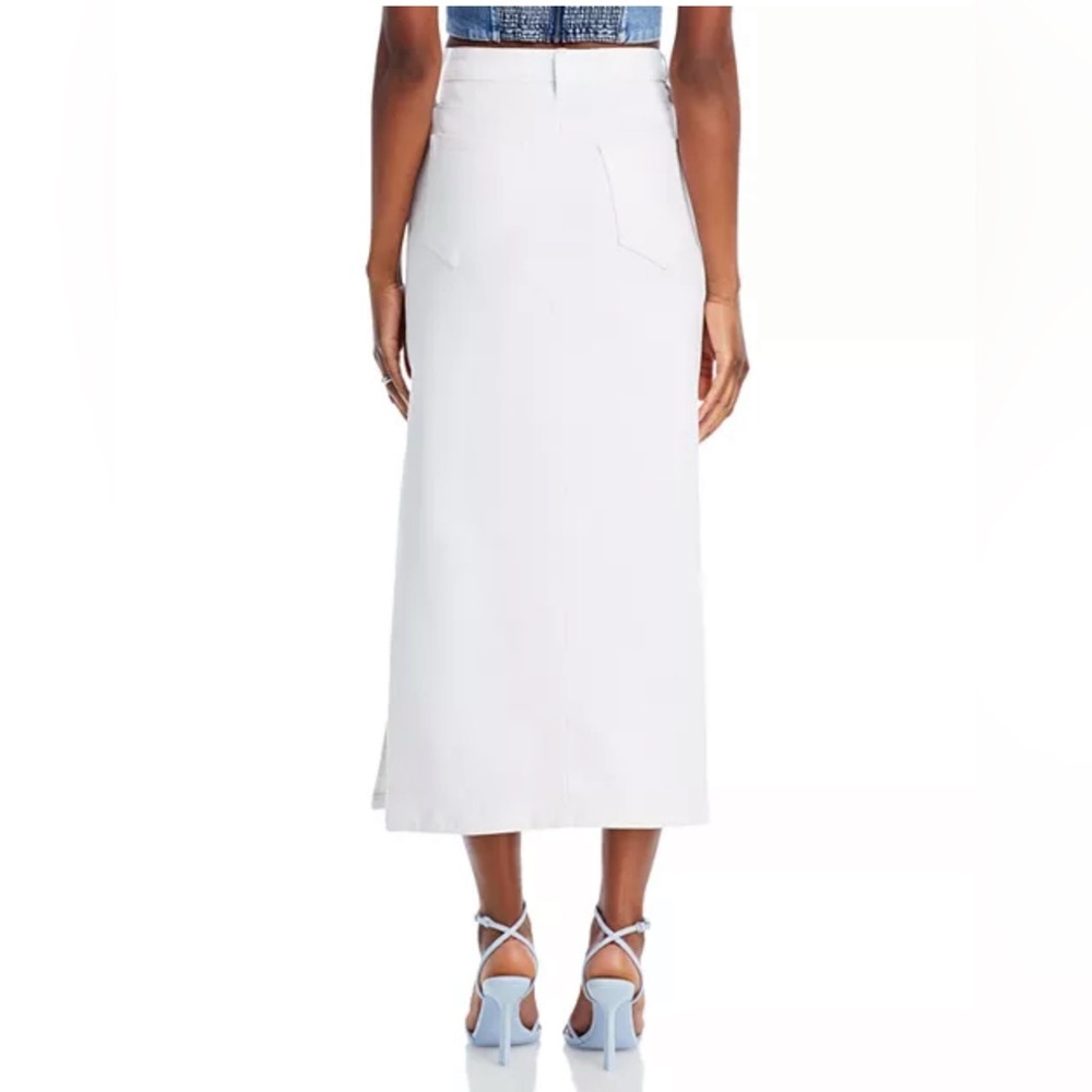 NWT AQUA White Denim Midi Skirt - Picture 4 of 8
